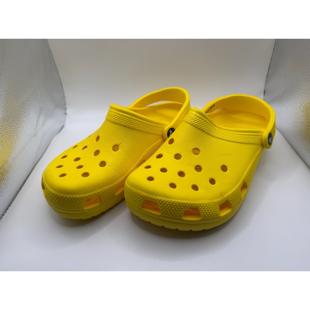 Crocs Classic Unisex M6/W8 Casual Shoes Yellow Slingback Closed Toe Slip On Clog